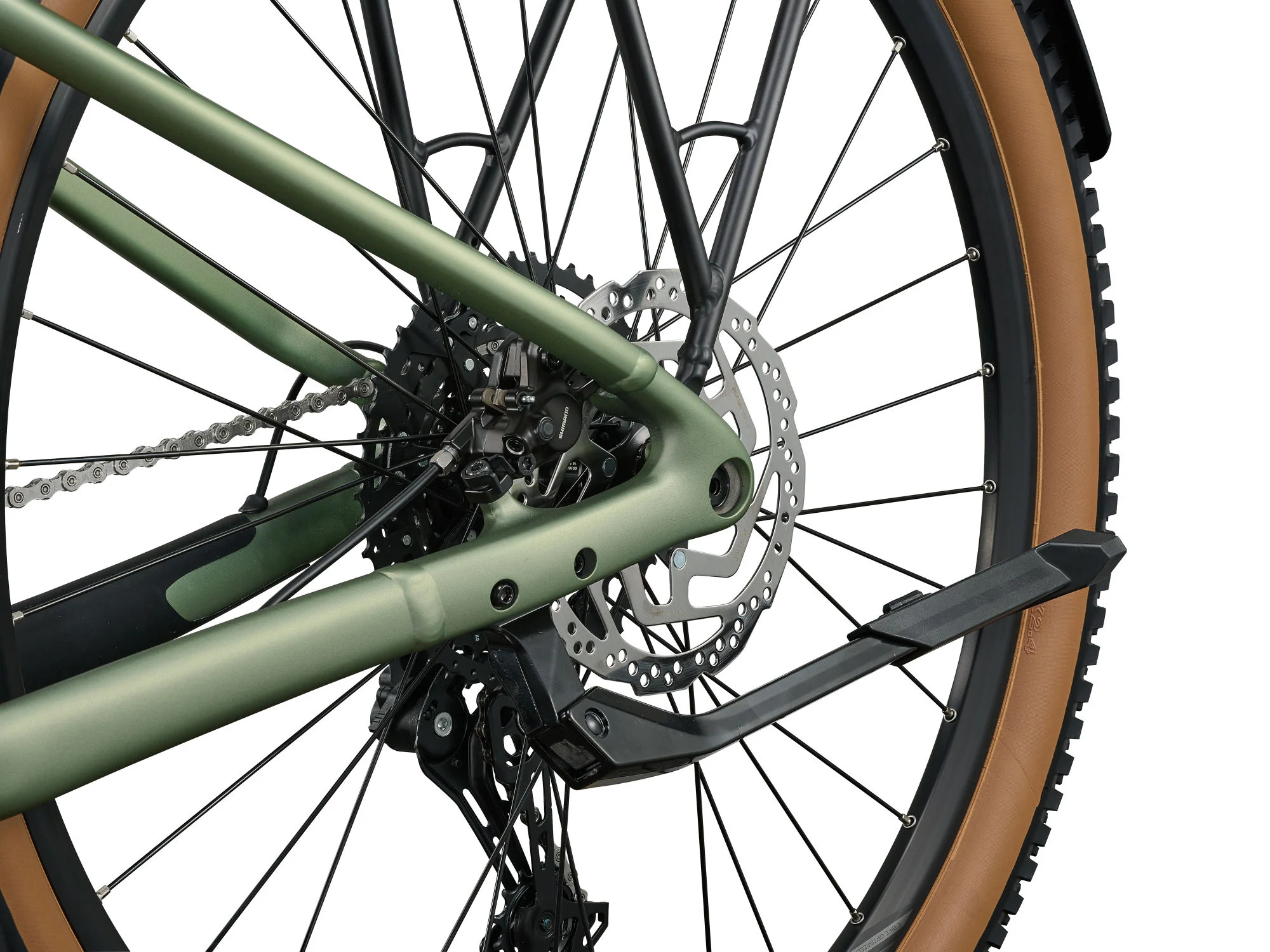 Giant Talon E+ 2 EX 2027 e-MTB trekking colore Frost Fern verde - vista cavalletto