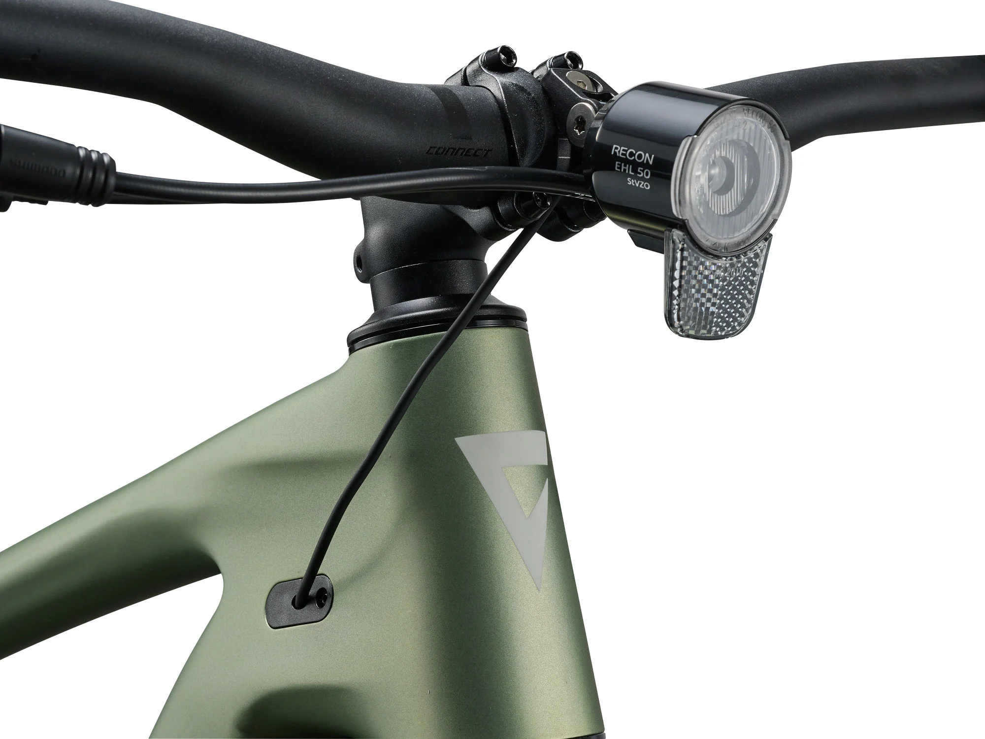 Giant Talon E+ 2 EX 2027 e-MTB trekking colore Frost Fern verde - vista luce anteriore