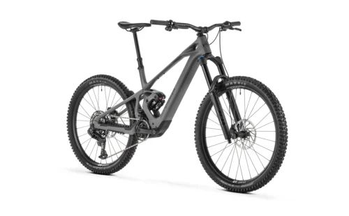 Mondraker Zendit R e-MTB enduro colore Greyhound Grey grigio con motore Avinox e sospensioni Fox - vista frontale