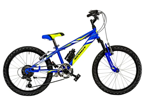 Scout MTB Stark 6V bici da bambino 20 pollici blu giallo fluo bianco opaco