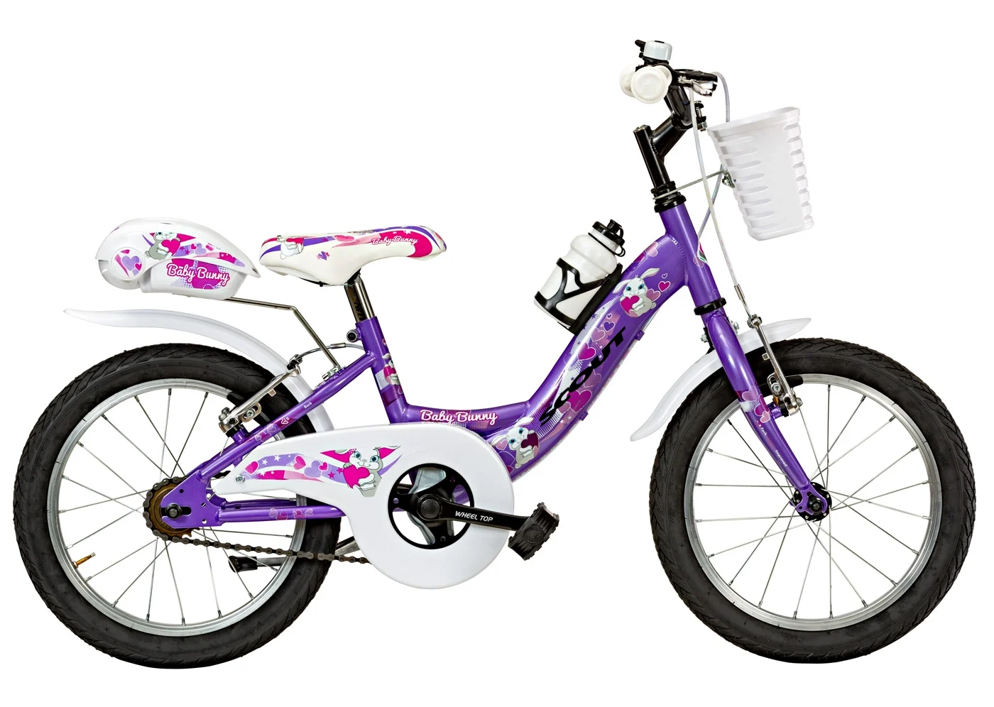 Scout Venere Baby Bunny bici da bambina 16 pollici viola con cestino, portabambola e borraccia